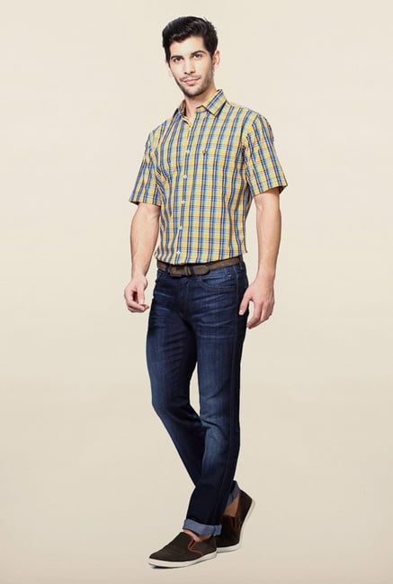 Allen Solly Yellow Checks Shirt Allen Solly Yellow Checks Shirt