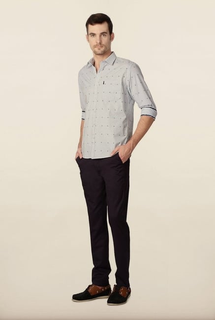 Peter England Blue Anchor Printed Casual Shirt Peter England Blue Anchor Printed Casual Shirt