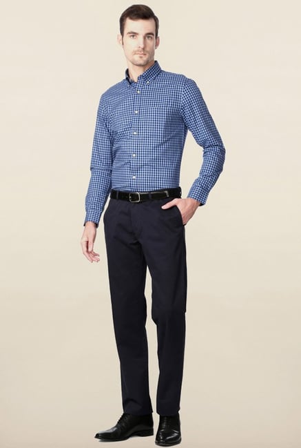 Peter England Blue Checks Casual Shirt Peter England Blue Checks Casual Shirt