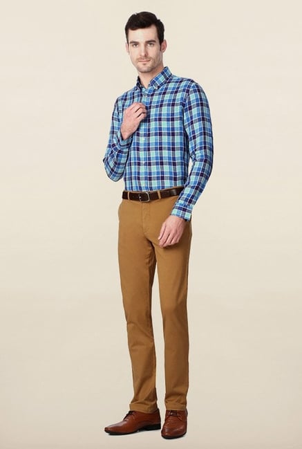 Peter England Blue Checks Casual Shirt Peter England Blue Checks Casual Shirt