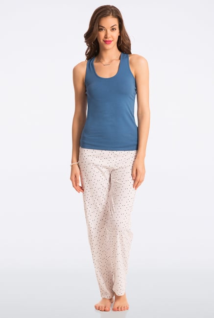 Pretty Secrets Blue Polka Dot Pyjama Set Pretty Secrets Blue Polka Dot Pyjama Set