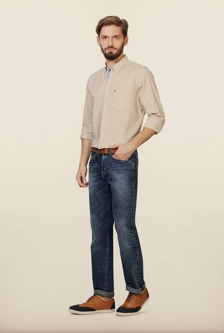 Allen Solly Beige Solid Casual Shirt Allen Solly Beige Solid Casual Shirt