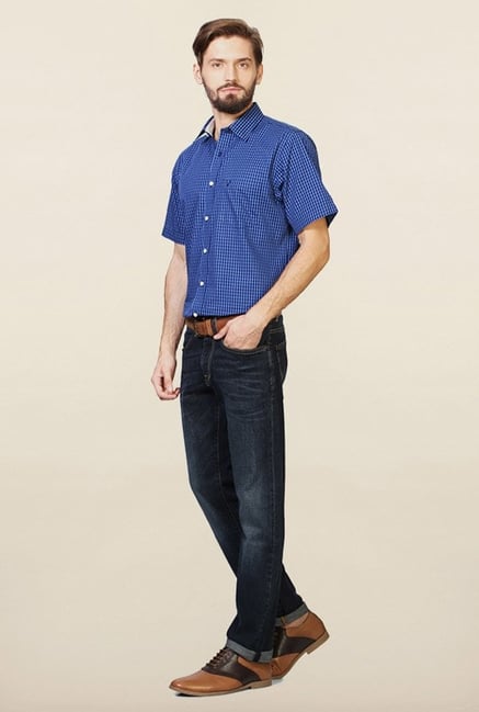 Allen Solly Blue Checks Casual Shirt Allen Solly Blue Checks Casual Shirt