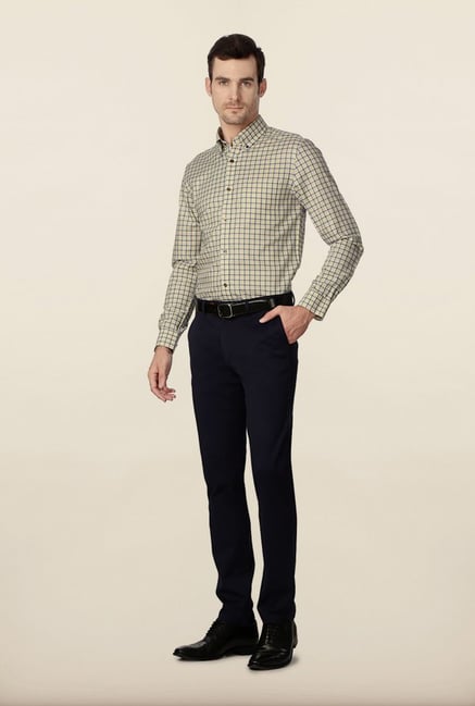 Peter England Yellow Checks Casual Shirt Peter England Yellow Checks Casual Shirt