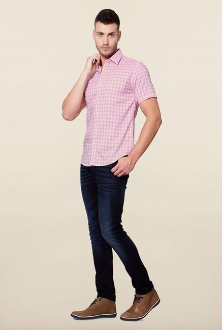 Peter England Pink Checks Casual Shirt Peter England Pink Checks Casual Shirt