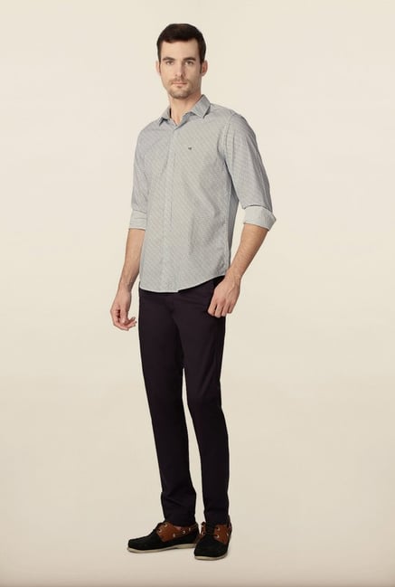 Peter England Grey Printed Casual Shirt Peter England Grey Printed Casual Shirt