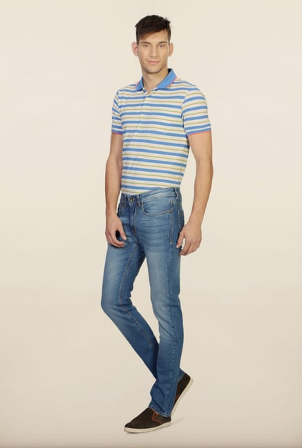 Peter England Light Blue Slim Fit Jeans Peter England Light Blue Slim Fit Jeans