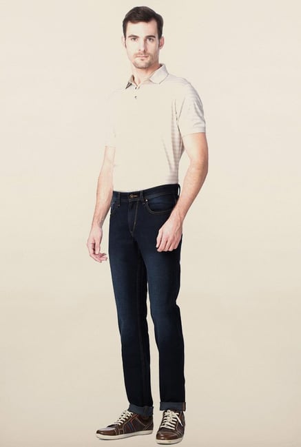 Peter England Blue Solid Jeans Peter England Blue Solid Jeans