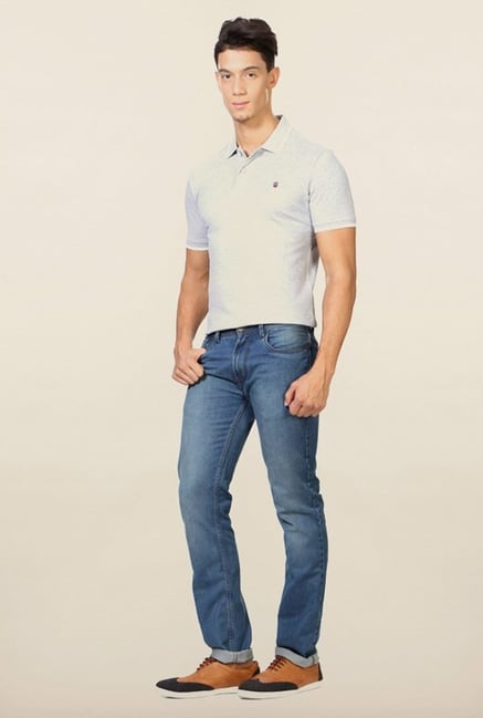 Peter England Blue Lightly Washed Jeans Peter England Blue Lightly Washed Jeans