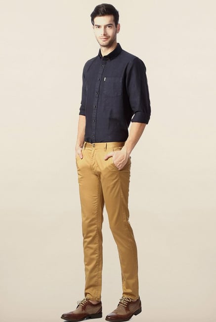 Peter England Khaki Cotton Chinos Peter England Khaki Cotton Chinos