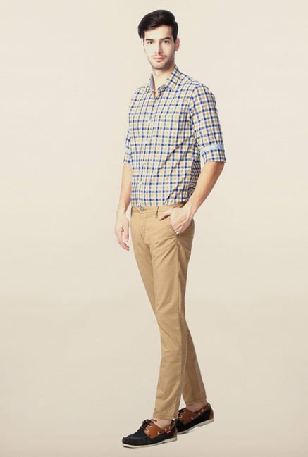 Peter England Khaki Slim Fit Chinos Peter England Khaki Slim Fit Chinos
