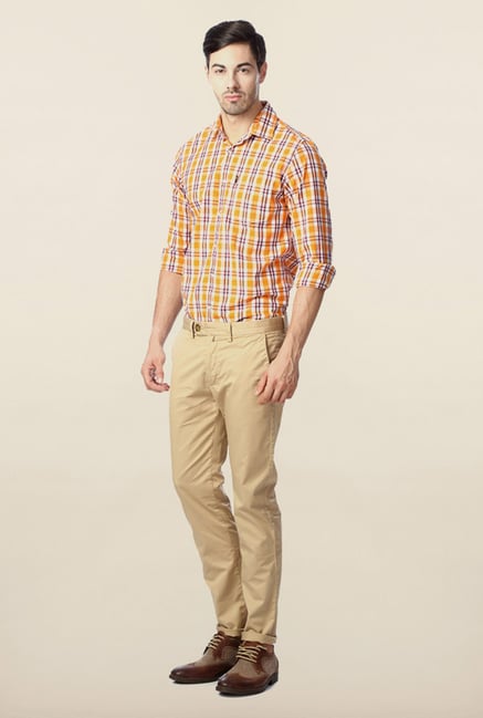 Peter England Khaki Slim Fit Chinos Peter England Khaki Slim Fit Chinos
