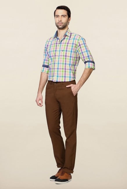 Peter England Brown Cotton Chinos Peter England Brown Cotton Chinos