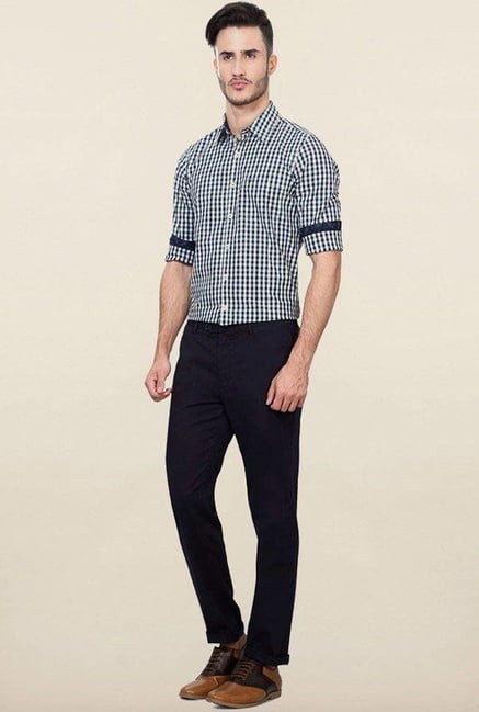 Peter England Navy Cotton Chinos Peter England Navy Cotton Chinos