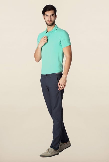 Peter England Navy Solid Chinos Peter England Navy Solid Chinos