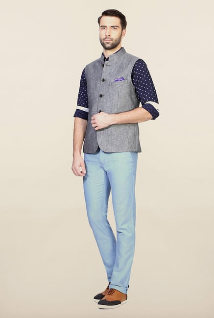 Allen Solly Grey Solid Jacket Allen Solly Grey Solid Jacket