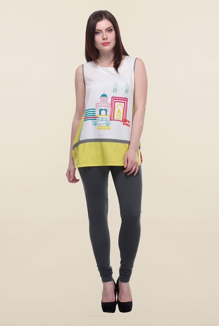 W Grey Cotton Leggings W Grey Cotton Leggings