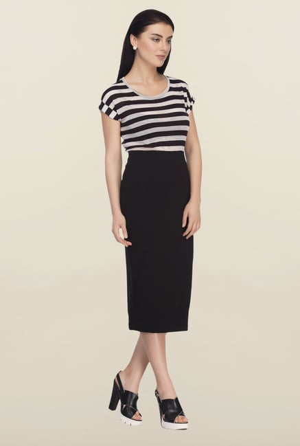 Femella Black Solid Formal Skirt Femella Black Solid Formal Skirt