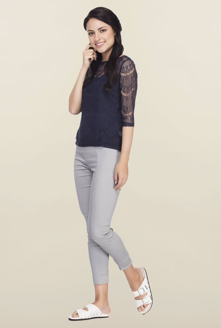 Femella Navy Lace Top Femella Navy Lace Top