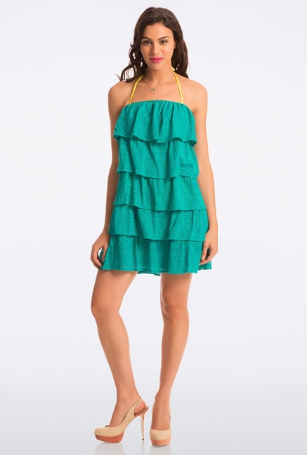 PrettySecrets Jade Lace Strapless Flounce Dress PrettySecrets Jade Lace Strapless Flounce Dress