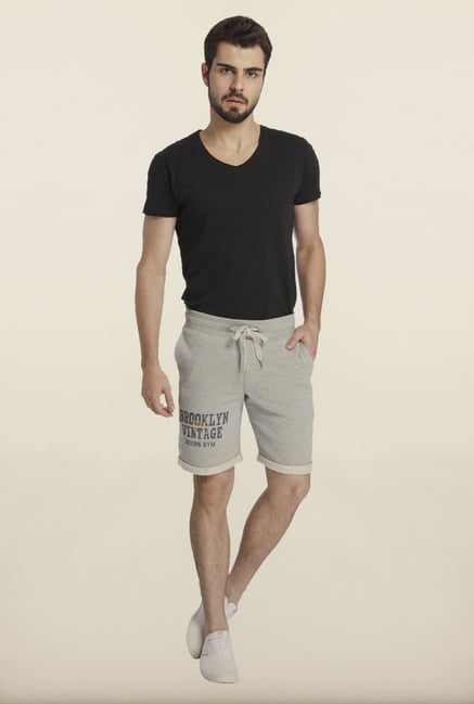Jack & Jones Grey Printed Sweatshorts Jack & Jones Grey Printed Sweatshorts