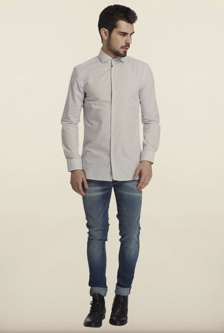 Jack & Jones Olive Self Print Casual Shirt Jack & Jones Olive Self Print Casual Shirt