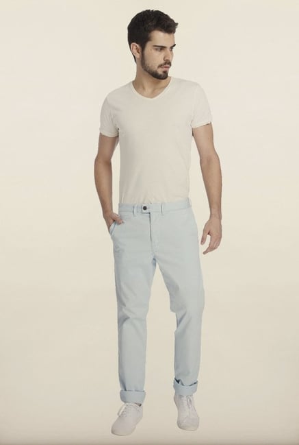 Jack & Jones Blue Solid Chinos Jack & Jones Blue Solid Chinos