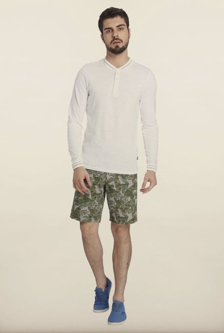Jack & Jones White Solid Henley T-Shirt Jack & Jones White Solid Henley T-Shirt
