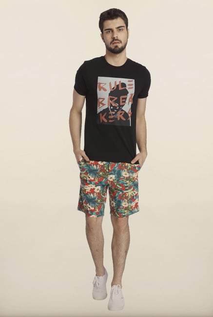 Jack & Jones Black Graphic Print Crew T-Shirt Jack & Jones Black Graphic Print Crew T-Shirt