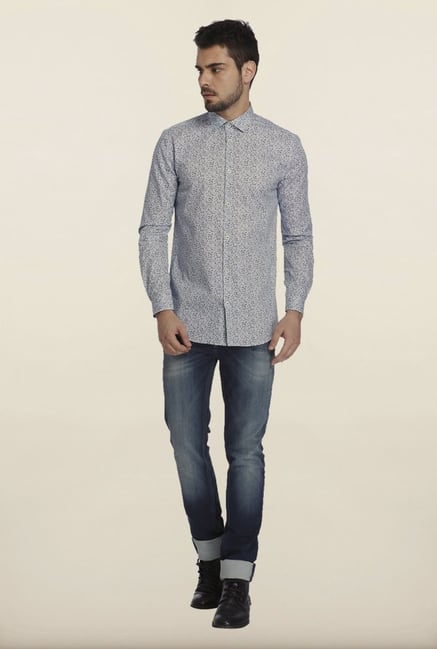 Jack & Jones Blue Printed Casual Shirt Jack & Jones Blue Printed Casual Shirt