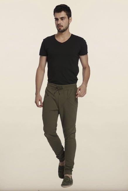 Jack & Jones Olive Solid Sweatpants Jack & Jones Olive Solid Sweatpants