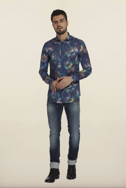 Jack & Jones Blue Printed Casual Shirt Jack & Jones Blue Printed Casual Shirt