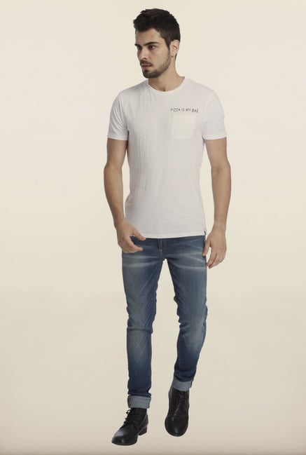 Jack & Jones White Solid Crew T-Shirt Jack & Jones White Solid Crew T-Shirt