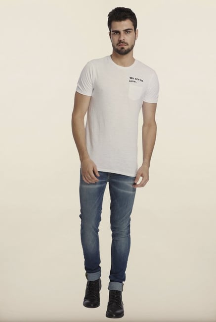 Jack & Jones White Solid Crew T-Shirt Jack & Jones White Solid Crew T-Shirt