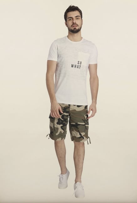 Jack & Jones White Printed Crew T-Shirt Jack & Jones White Printed Crew T-Shirt