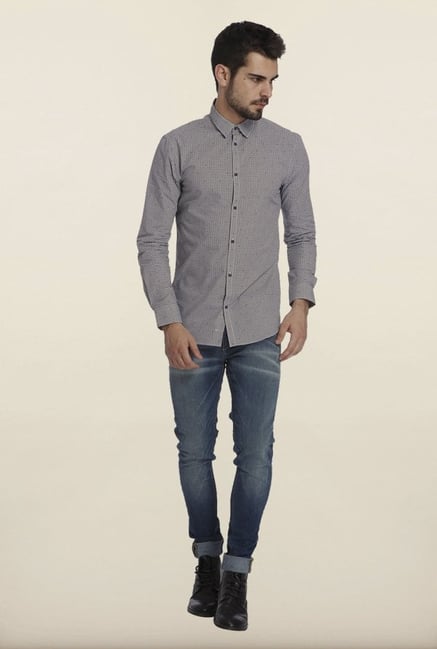 Jack & Jones Grey Checks Casual Shirt Jack & Jones Grey Checks Casual Shirt