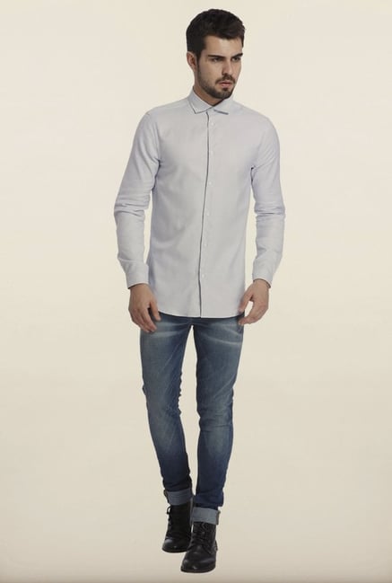 Jack & Jones White Self Print Casual Shirt Jack & Jones White Self Print Casual Shirt