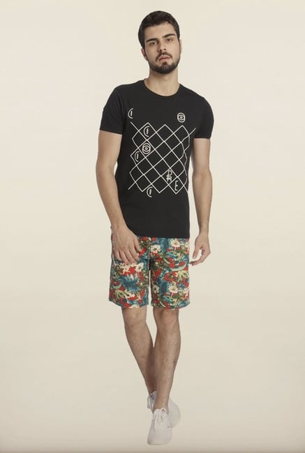 Jack & Jones Black Printed Crew T-Shirt Jack & Jones Black Printed Crew T-Shirt