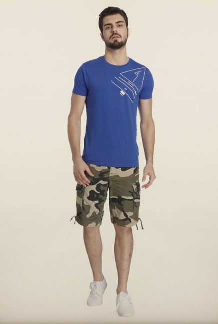 Jack & Jones Blue Printed Crew T-Shirt Jack & Jones Blue Printed Crew T-Shirt