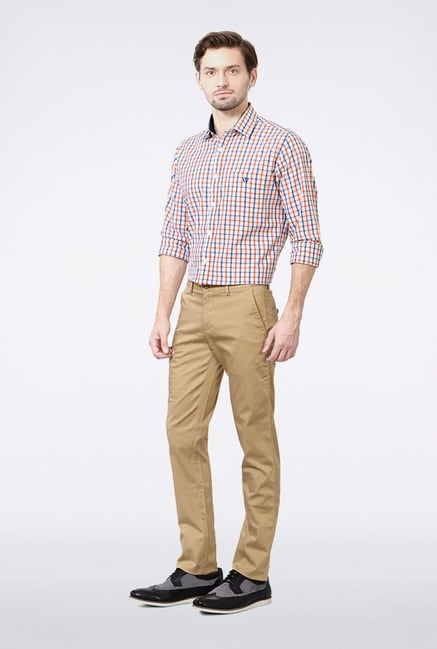 Allen Solly Khaki Slim Fit Casual Trouser Allen Solly Khaki Slim Fit Casual Trouser