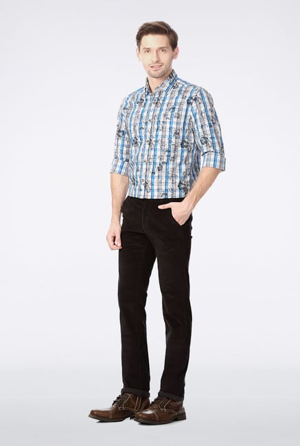 Peter England Black Slim Fit Casual Trouser Peter England Black Slim Fit Casual Trouser
