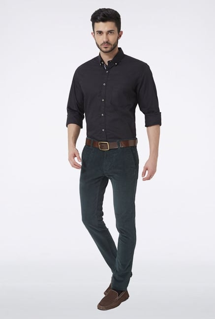Peter England Green Slim Fit Casual Trouser Peter England Green Slim Fit Casual Trouser