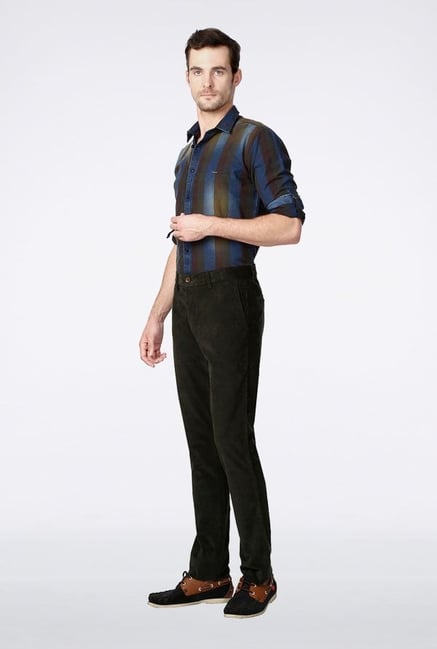 Allen Solly Olive Solid Casual Trouser Allen Solly Olive Solid Casual Trouser