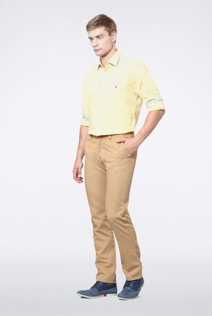 Allen Solly Khaki Solid Casual Trouser Allen Solly Khaki Solid Casual Trouser