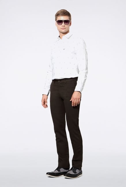 Allen Solly Brown Solid Casual Trouser Allen Solly Brown Solid Casual Trouser