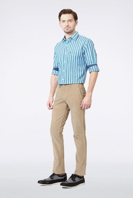 Allen Solly Khaki Solid Casual Trouser Allen Solly Khaki Solid Casual Trouser