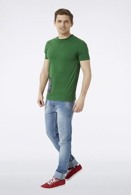 Peter England Green Graphic Print T-Shirt Peter England Green Graphic Print T-Shirt