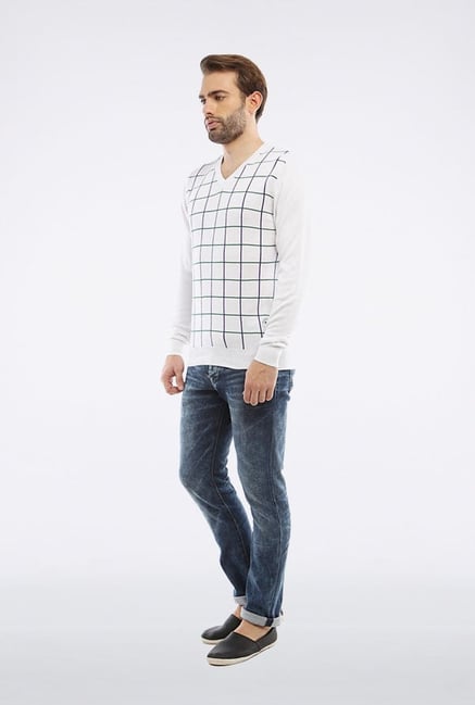 Allen Solly White Checks Sweater Allen Solly White Checks Sweater