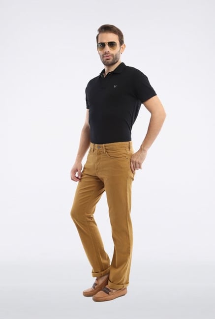 Allen Solly Brown Solid Jeans Allen Solly Brown Solid Jeans