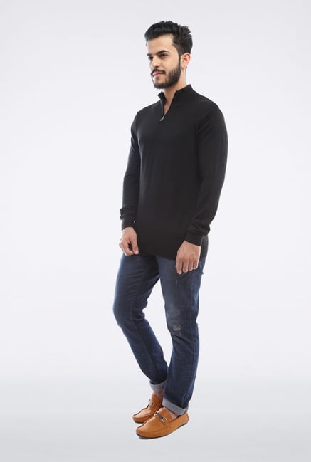 Allen Solly Navy Solid Sweater Allen Solly Navy Solid Sweater